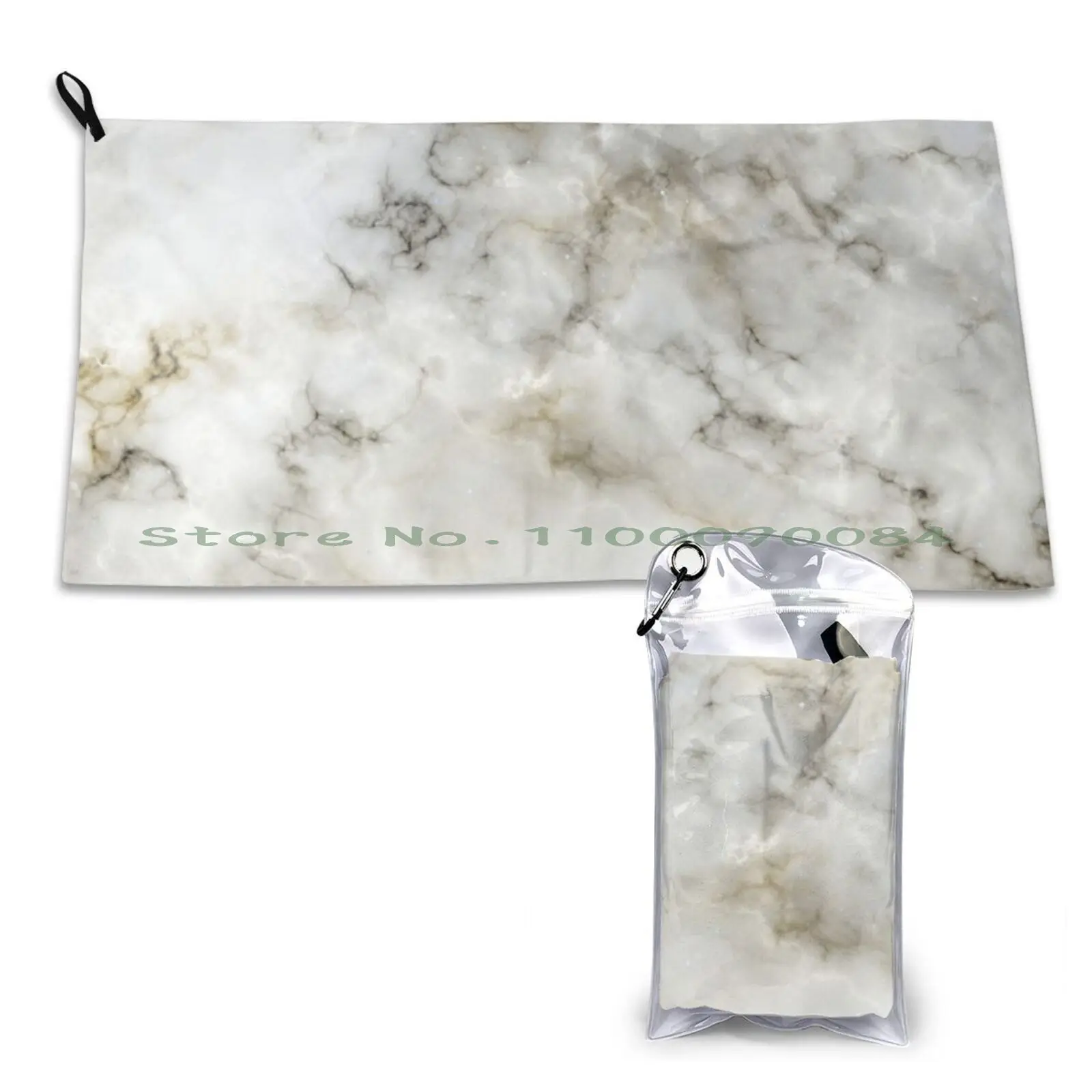 

White Marble Quick Dry Towel Gym Sports Bath Portable White Stone Natural Gray Marble Texture Soft Sweat-Absorbent Fast Drying