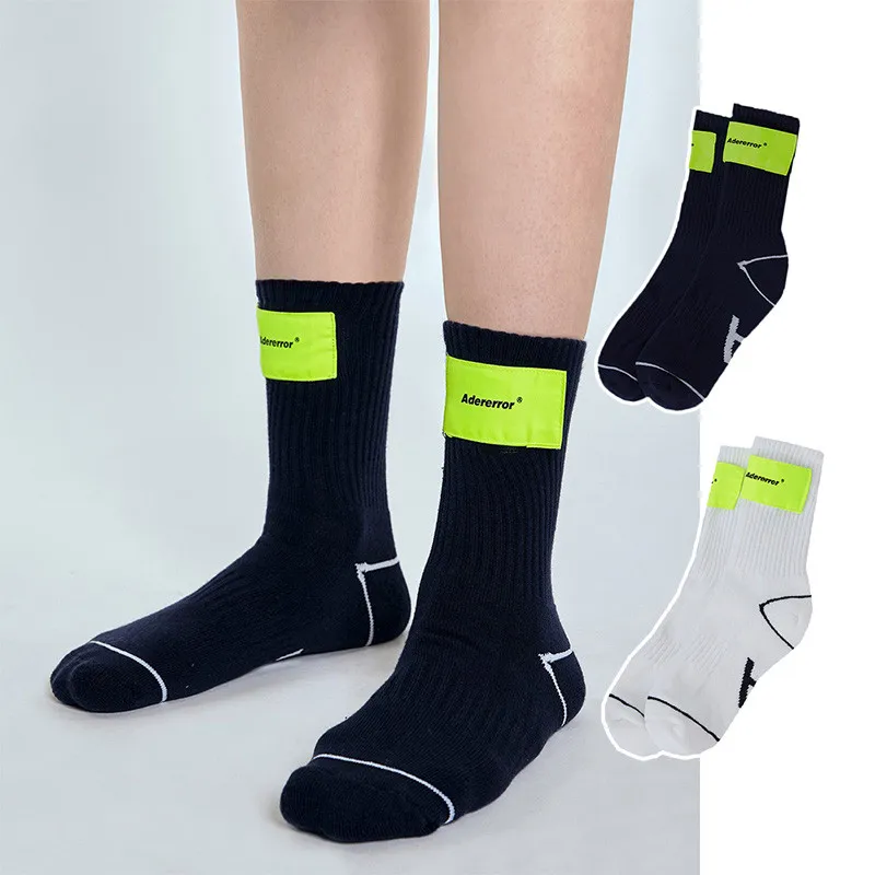 

2021 Adererror Socks Men Women Unisex Sticking Cloth PATCH Logo Ader Error Crew Socks High Quality Mens Socks 3pcs/lot