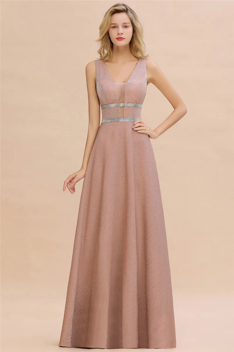 Robe De Soiree пыльная роза длинное вечернее платье сексуальные с глубоким v-образным вырезом темно-синие вечерние выпускные платья Vestido de Festa - Цвет: Dusty pink