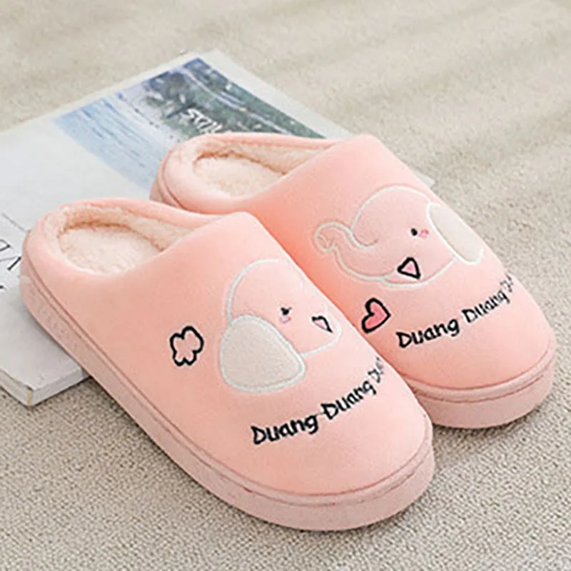 Rass ply/2019 г. Милый слон тапочки зимние теплые домашние хлопковые для пары женская