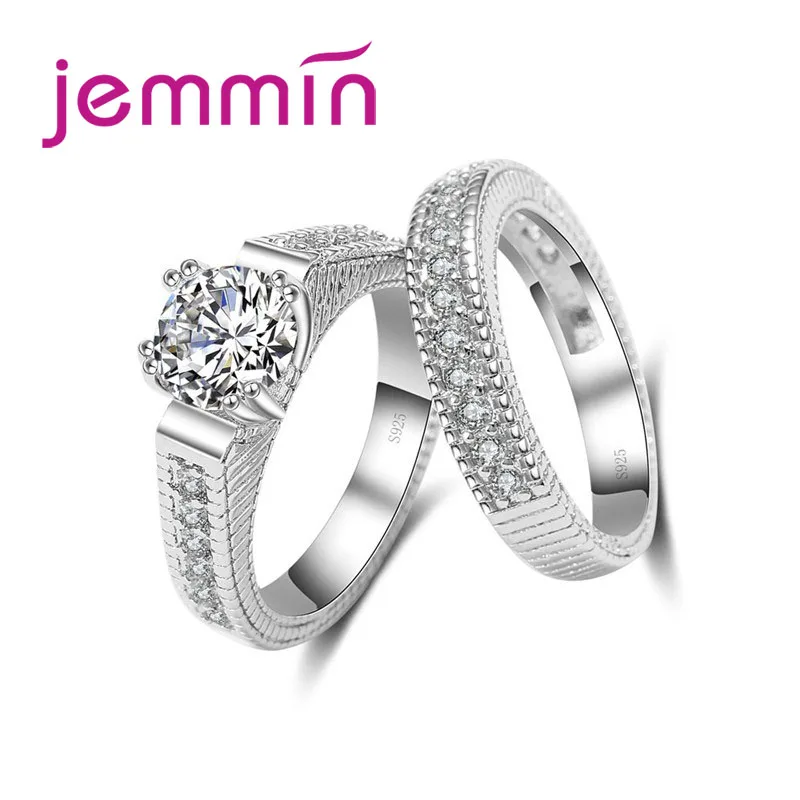 Комплект колец из серебра 925 пробы с фианитами 2 шт./компл. | Украшения и аксессуары