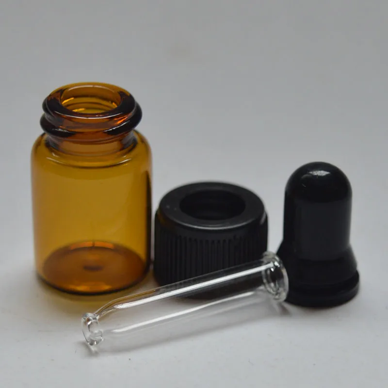 

Empty 2ml Amber refillable Perfume Bottle For Essential Oils Glass Dropper Bottle Mini Vial X 300pcs