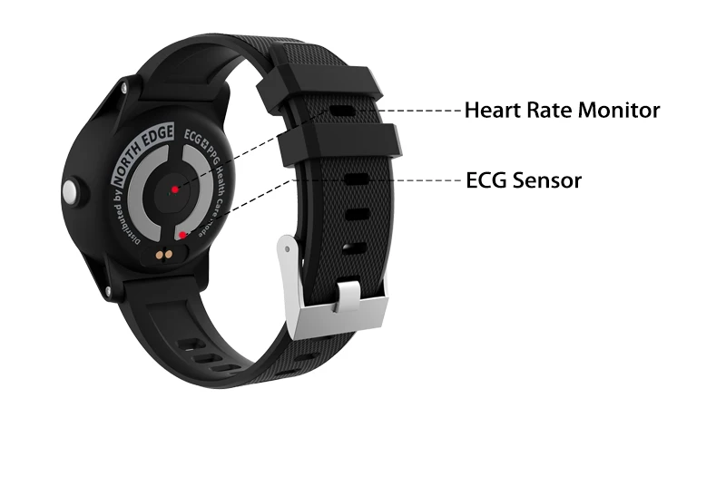 NORTH EDGE Smart PPG+ ЭКГ кровяное давление для мужчин и женщин часы фитнес-трекер пульсометр шагомер цифровые наручные часы час