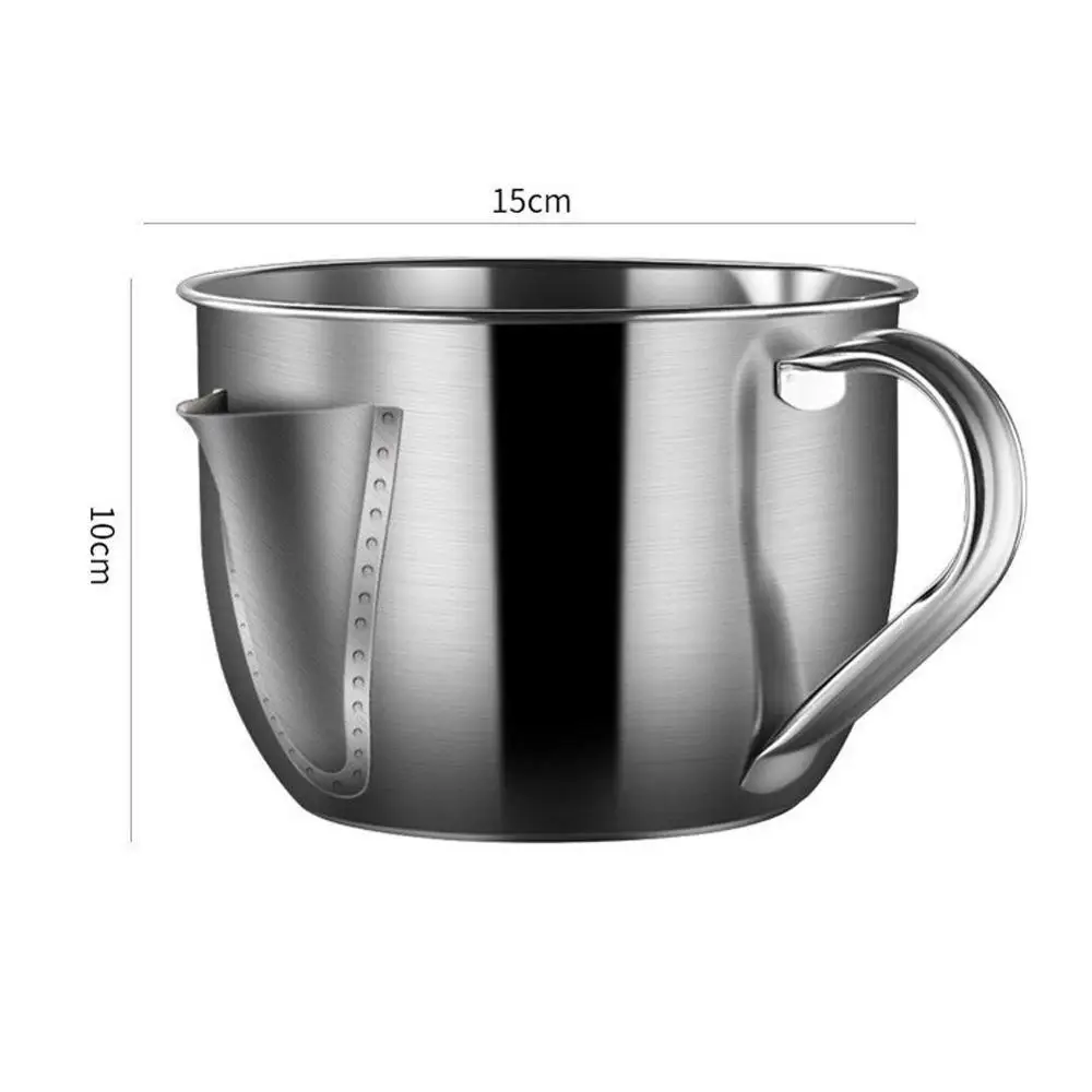 

Multi-use Steel Gravy Oil Soup Fat Separator Grease Oiler Filter Strainer Bowl Home Kitchen Cooking Tools