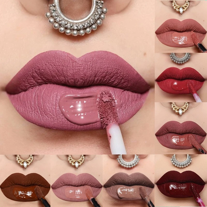 

24 Color Lipsticks Matte Waterproof Red Lip Gloss Mate Makeup Long Lasting Nude Brown Women Lips Liquid Lipstick lápiz labial
