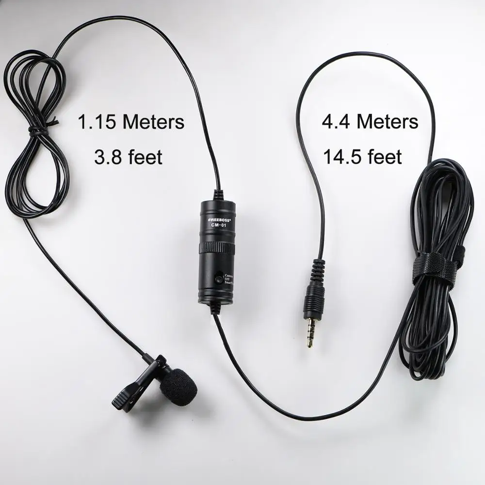 Freeboss CM-01 3 5 мм аудио-видео запись петличный микрофон для мобильного телефона