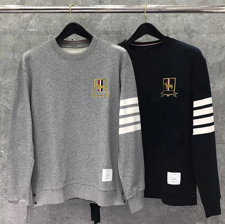 

Мужская хлопковая толстовка с круглым вырезом, с вышивкой