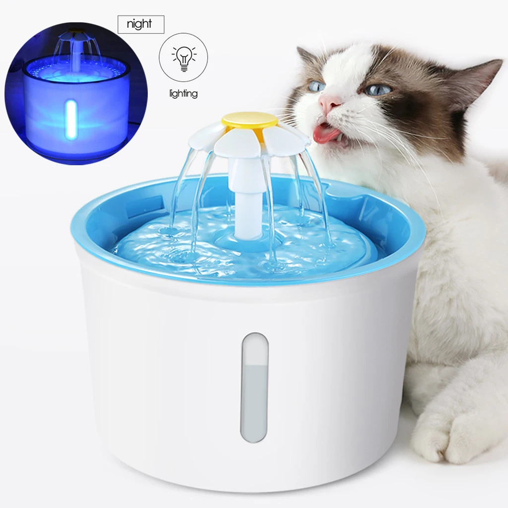 Автоматическая кошачий фонтан немой диспенсер для воды Pet питьевой коврик 2.4L