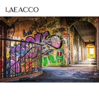 laeacco photography backgrounds grunge dark warehouse graffiti room interior photographic backdrop for photo studio