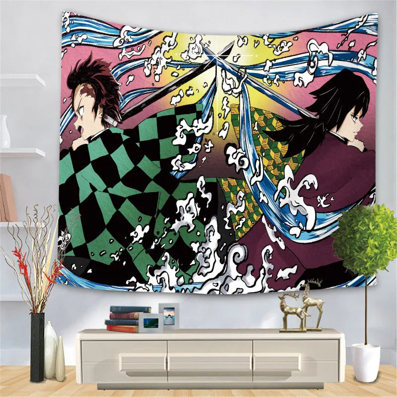 Аниме гобелены гобелен с героями мультфильмов мультфильм цифровая печать висит