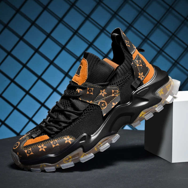 

New Outdoor Men's Free Running for Men Jogging Walking Sports Shoes High-quality Lace-up Athietic Breathable Chunky Sneakers 46