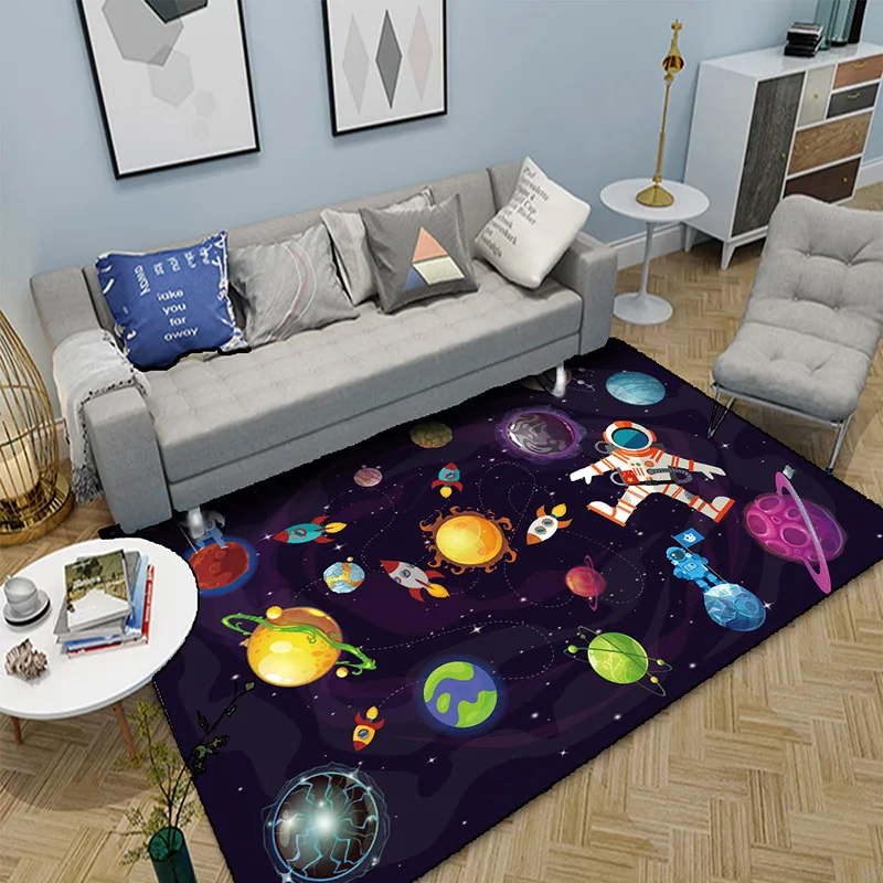 

3D Cartoon Starry Sky Area Rugs Home Decorate Carpets For Living Room Bedroom Rug Child Tale Fairy Kids Mat Non-Slip Carpet Room