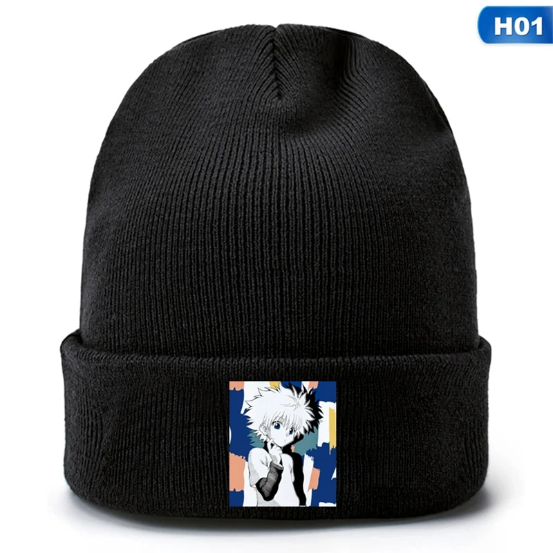 

2020 Winter Anime Hunter X Hunter Wool Hats For Woman Knitted Autumn Female Cosplay Caps Warmer Bonnet Unisex Casual Cap