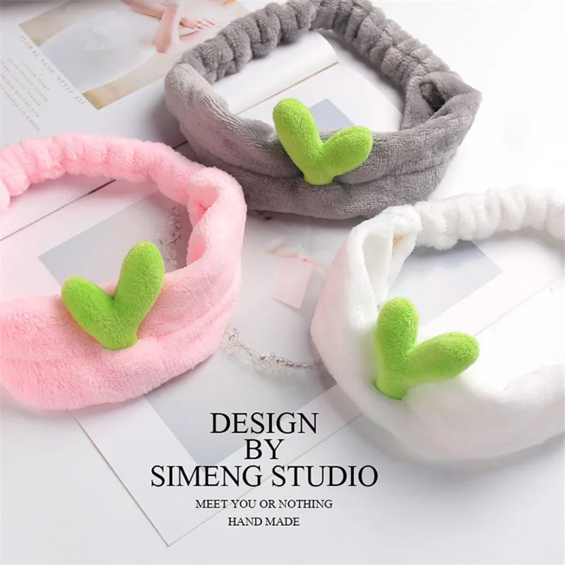 Милые женские банные повязки для волос одноцветные мягкие на голову модные