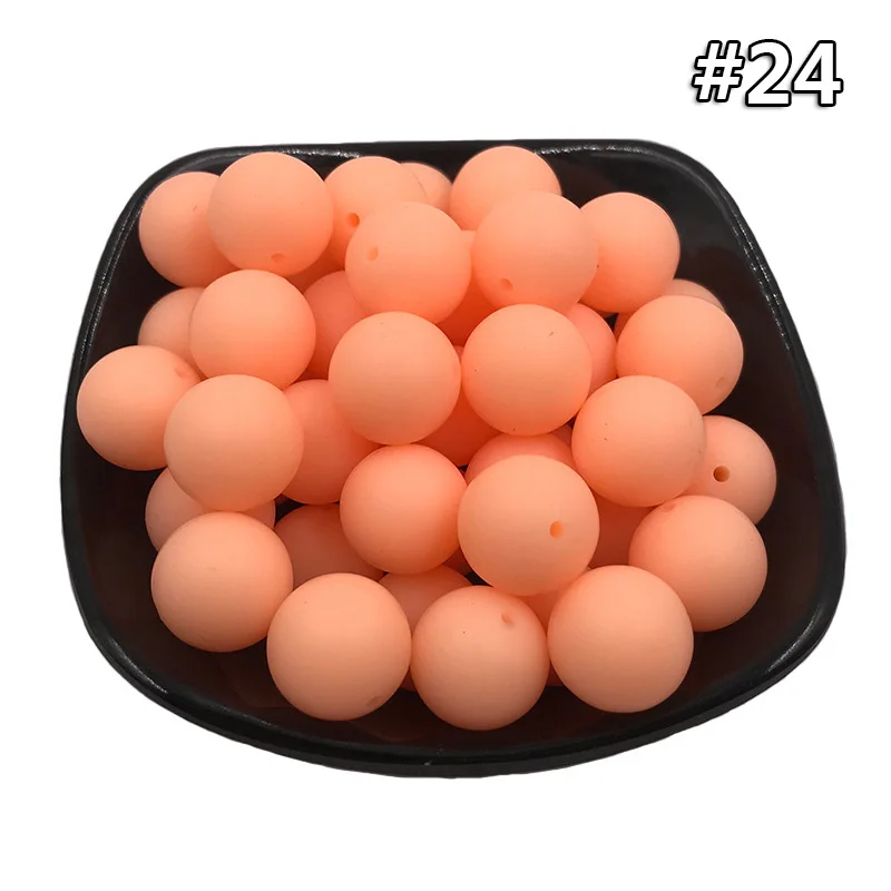 Silicone teether 24 20 шт. Силиконовая Круглая Бусина 12 мм Экологичное Сенсорное ожерелье-прорезыватель для кормления пищи аксессуары DIY Ювелирные изделия Детский Прорезыватель игрушка - Цвет: Silicone teether 24