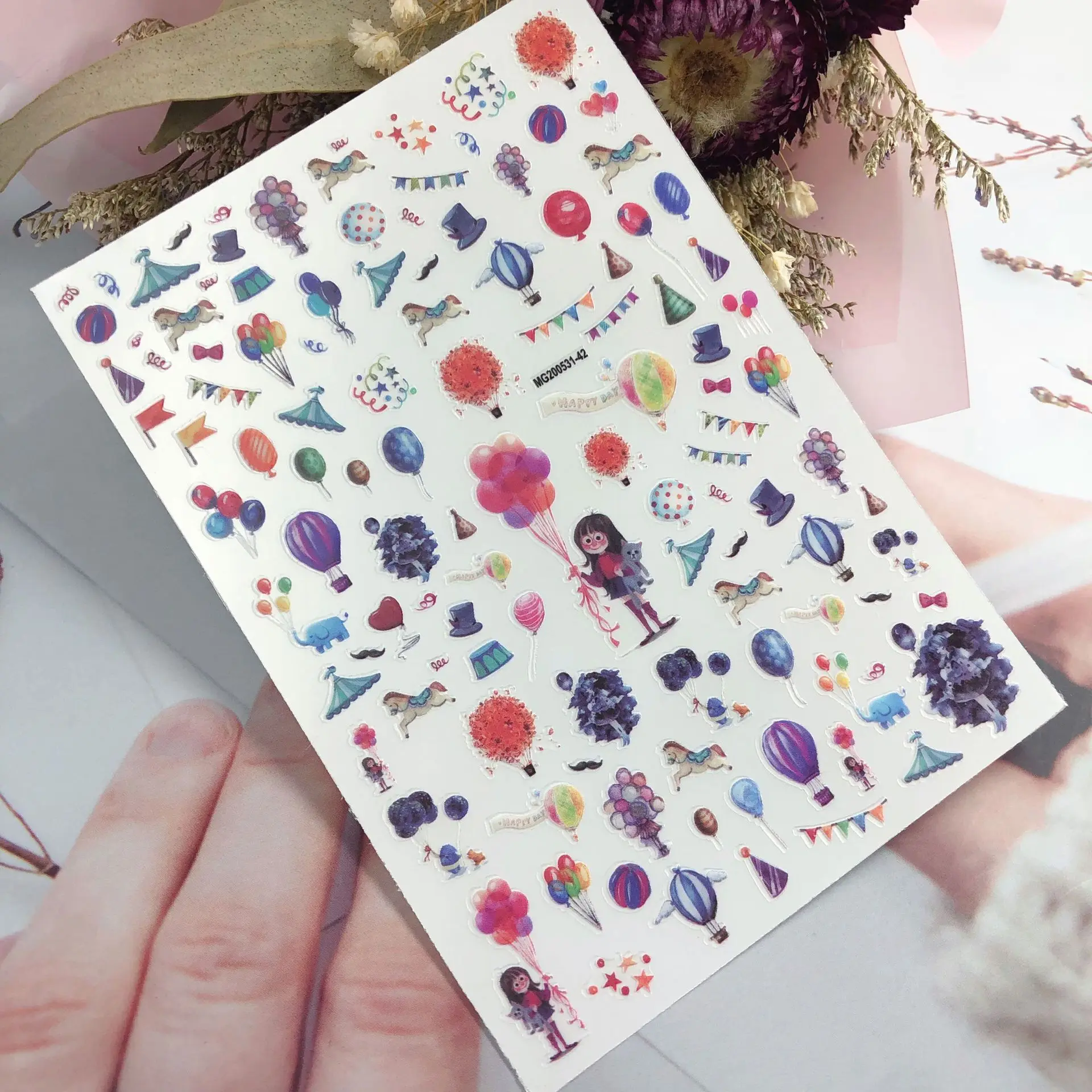 

Наклейки для ногтей 3d DIY в японском стиле, Новое поступление, лидер продаж, клейкие наклейки для ногтей, не оставляющие следов, воздушные шар...