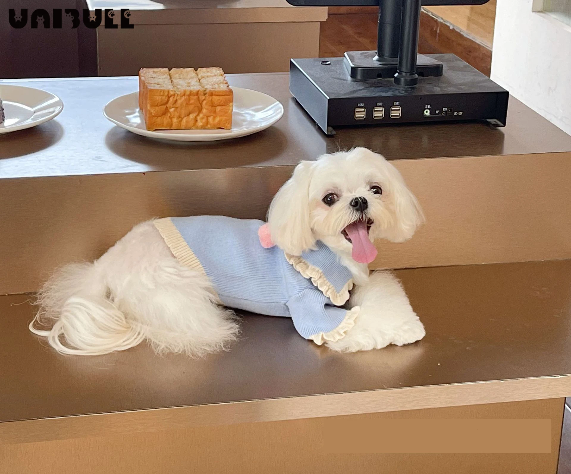 

UNIBULL Зимний новый свитер ручной работы с клубничным шариком для домашних животных собака кошка теплый кружевной свитер Макарон для маленьк...