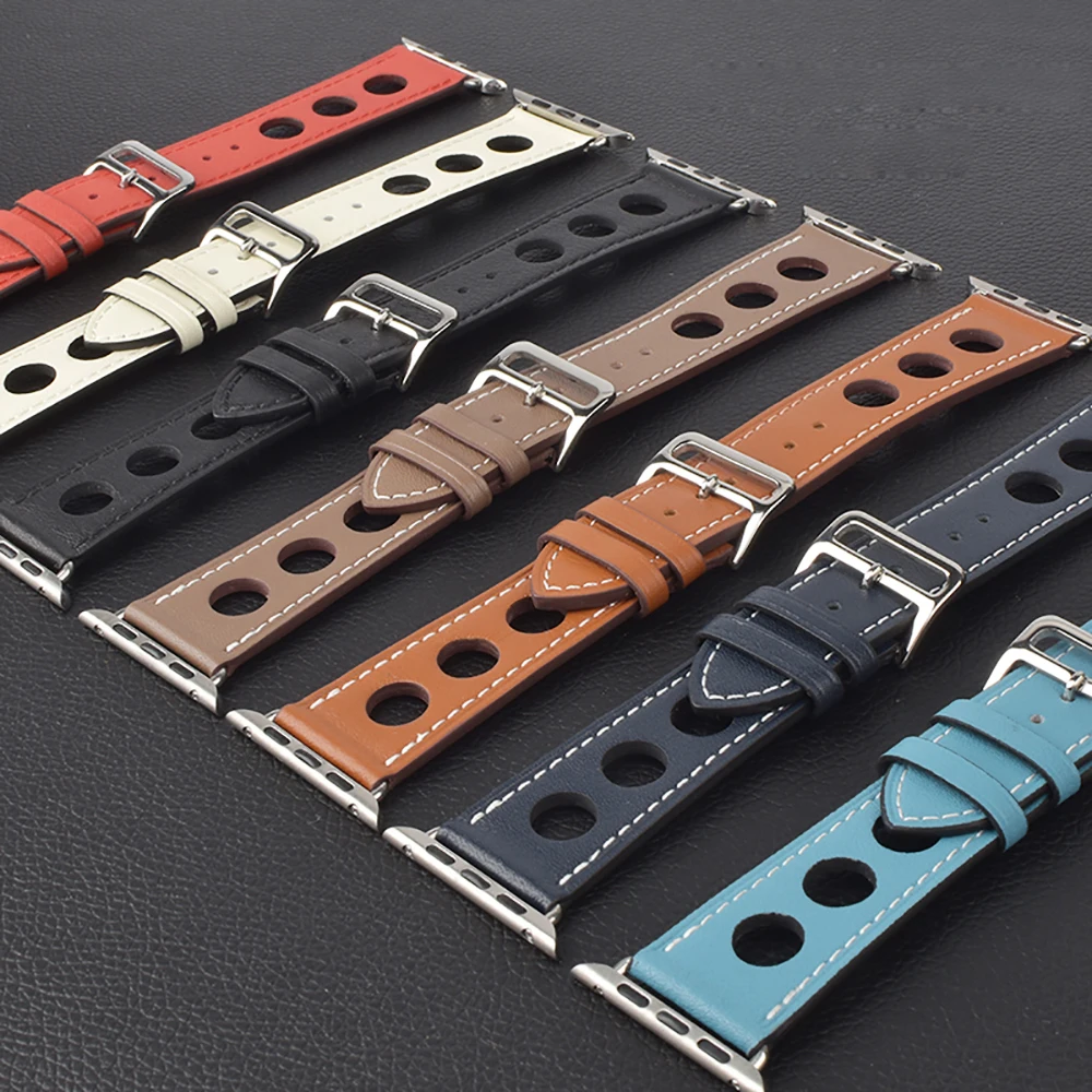 

Genuine leather strap For Apple Watch band 44mm 40mm pulseira bracelet belt correa apple watch 6 se 5 4 3 iwatch band 42mm 38mm