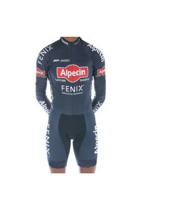 2020 Alpecin Fenix Pro Team голубое боди летние велосипедные длинные трикотажные комплекты