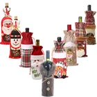 Милые рождественские украшения для дома, чехлы для винных бутылок, Санта-Клаус, снеговик, лось, рождественские подарки, новогодний декор 2020