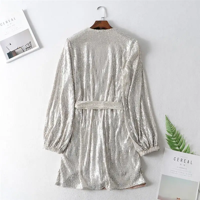 Женское платье с длинными рукавами элегантные вечерние платья блестками