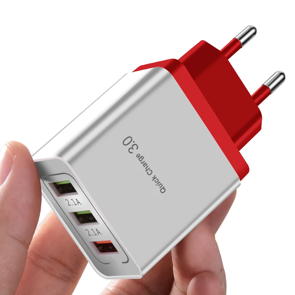 RED ROCK Быстрая зарядка QC 3,0 Смарт Быстрое 3 USB зарядное устройство для Xiaomi samsung huawei Быстрая Зарядка адаптер для мобильного телефона - Тип штекера: RED