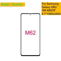 10pcslot for samsung galaxy m62 m625 touch screen front glass panel lcd outer display lens sm m625f m62 front glass with oca