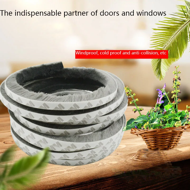 Самоклеящаяся лента щетка для двери 3 метра|Уплотнительные ленты| |