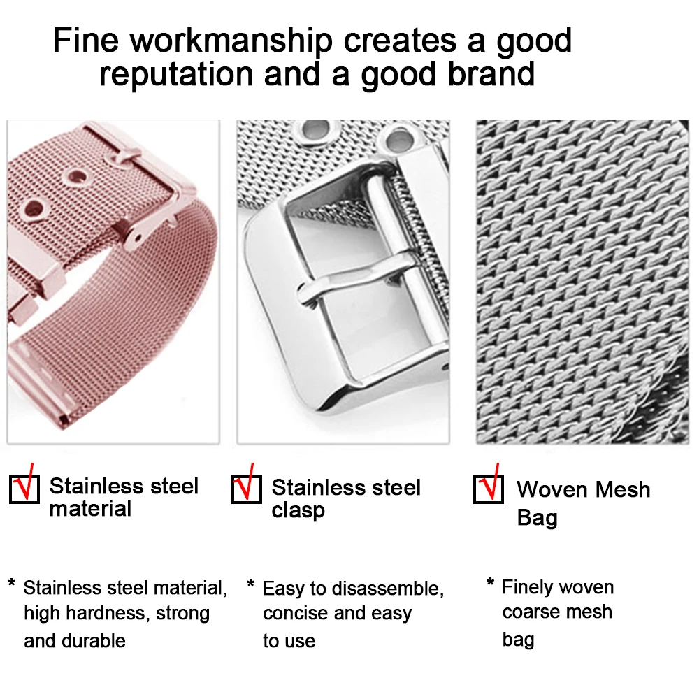 Ремешок из нержавеющей стали 20 мм для Garmin Vivoactive3/vivosmart HR/Vivoactive 3 Music /Forerunner645/Forerunner245