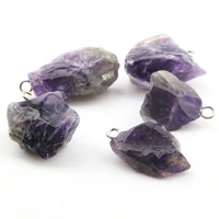 natural stone pendants jewelry delicate accessory purple crystal irregular pendant diy for necklace or jewelry making