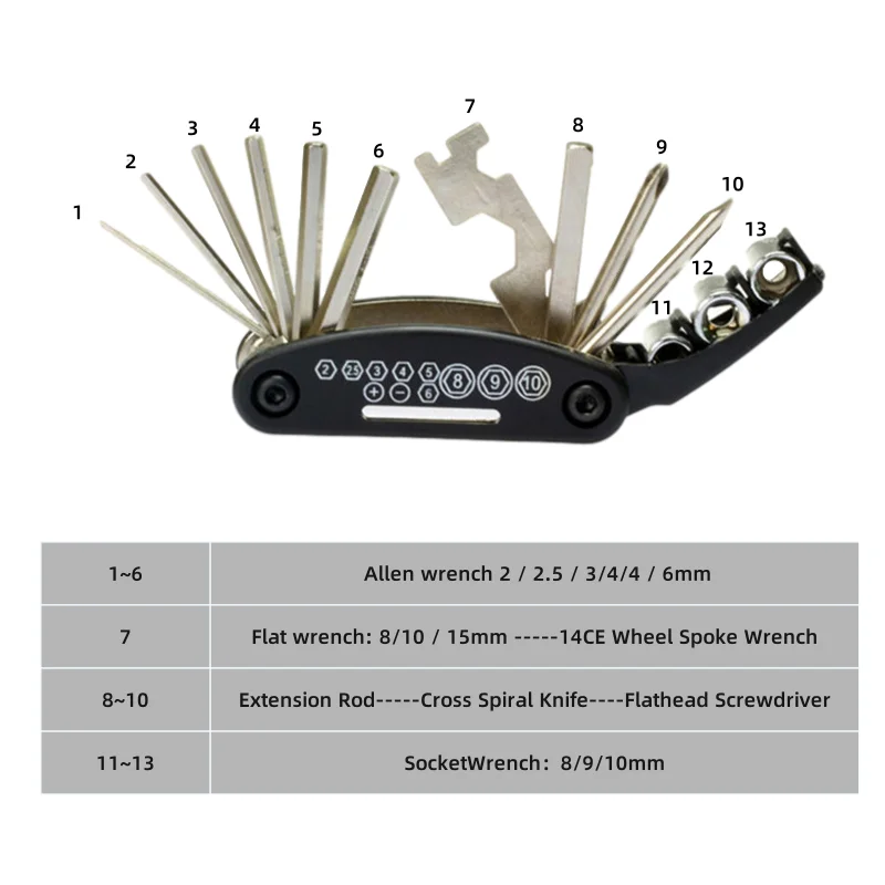 Набор инструментов для ремонта велосипедов и набор MTB 15 в 1 отвертка