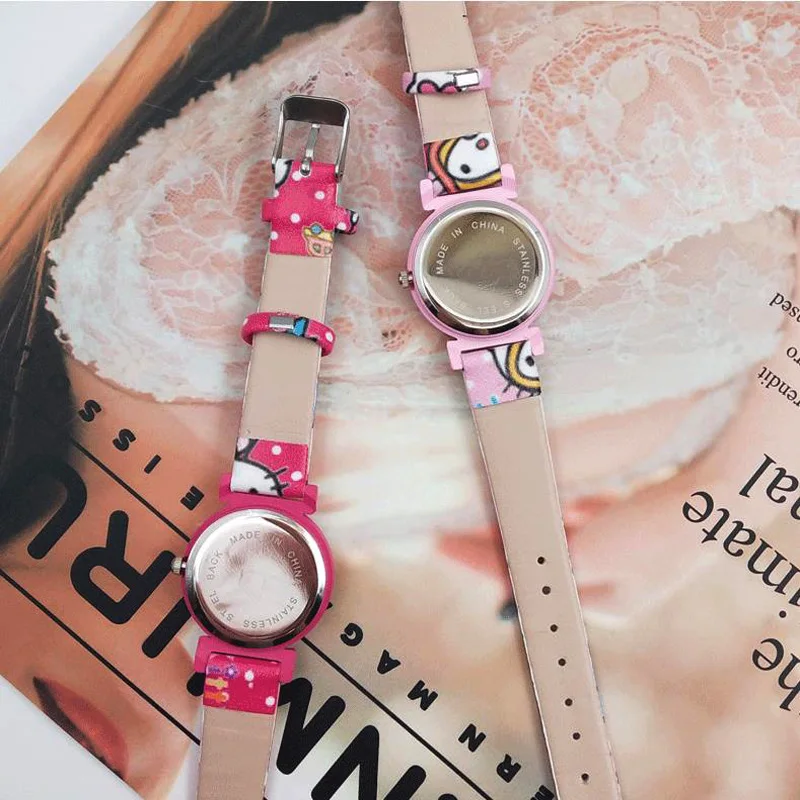 

kt cat cartoon children watch fashion cute waterproof children watch girls belt watch quartz watch