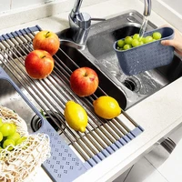 foldable dish drying rack drainer over sink organizer rack tray drainer bathroom gadgets tool household kitchen accessories