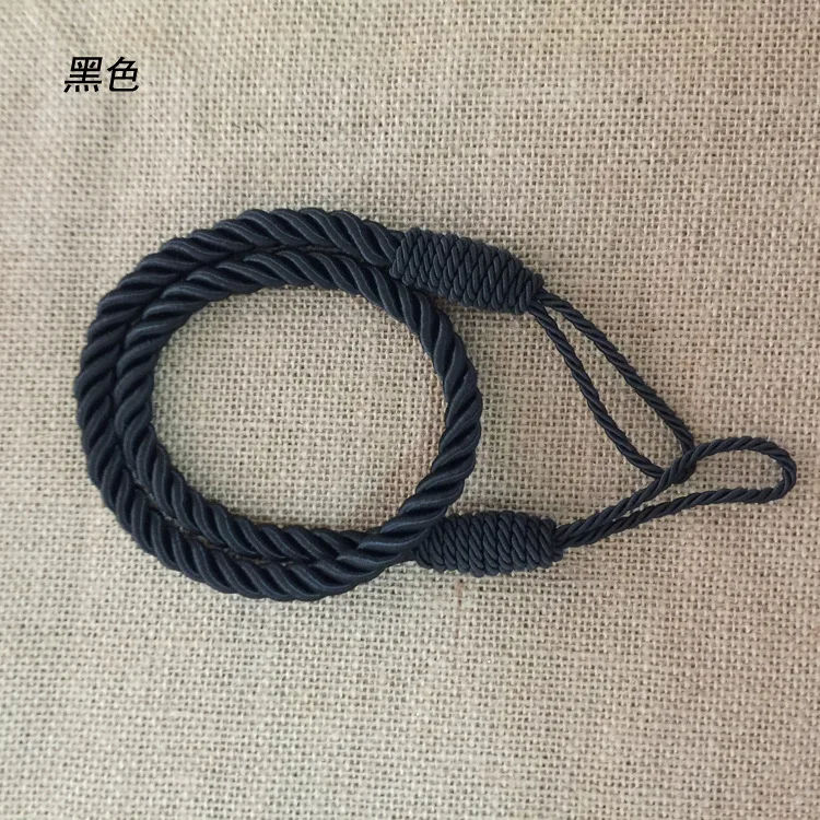 black 2 шт. шторы Tiebacks оконная драпировка веревки Holdbacks домашний держатель для штор декоративные аксессуары - Цвет: black