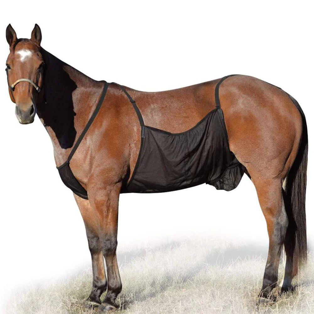 

Horse Fly Sheet Horse Belly Protective Cover Adjustable Fly Rug Fly Net Cover
