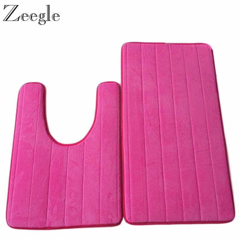 Ковер для ванной комнаты Коралловый бархатный нескользящий U образный коврик