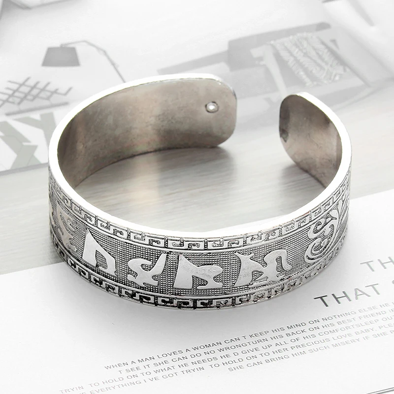 Модный женский серебристый браслет ювелирные изделия винтажный этнический