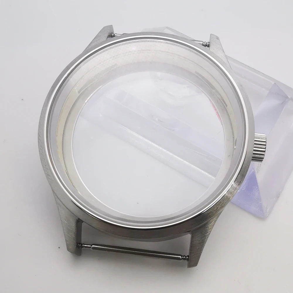 Мужской чехол для часов 43 мм матовое сапфировое стекло SS fit ST36 ETA 6497 6498 ручной