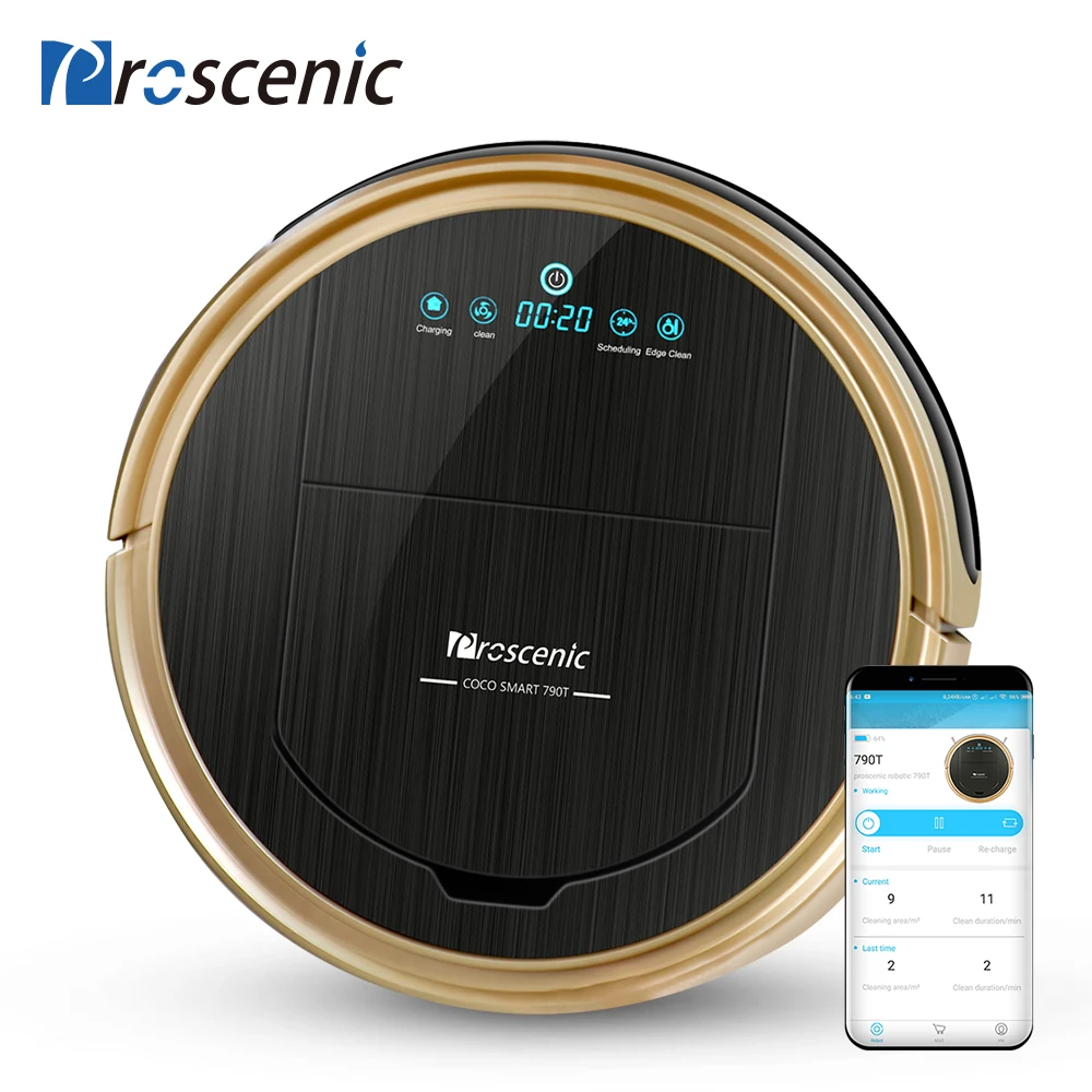 Робот пылесос Proscenic 790T Робот-пылесос с контролем APP Продвижение пола Роботизированный пылесос Фильтр HEPA для медалей для домашних животных