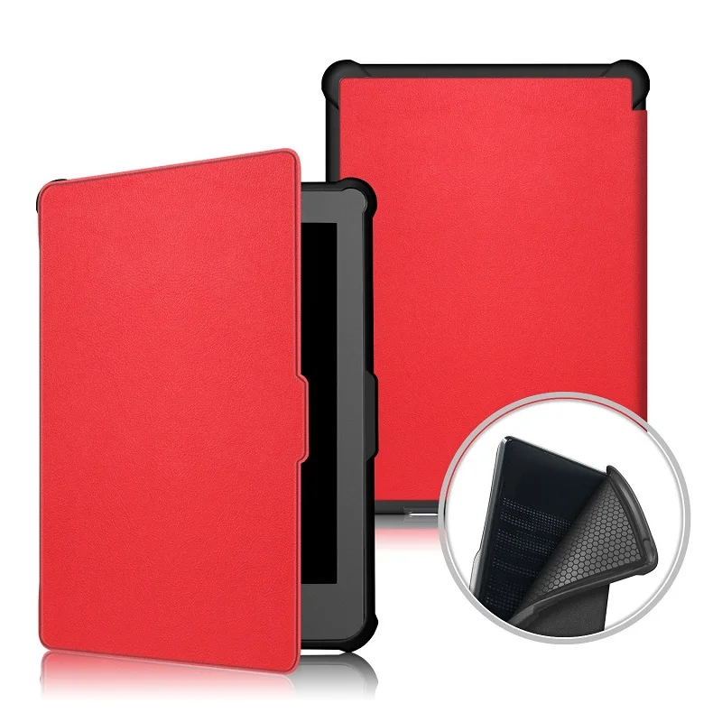 Чехол для Kobo Aura H2O Edition 2 6,8, Простой PU кожаный элегантный чехол для автоматического пробуждения для Kobo Aura H2O Edition 2 выпуска - Цвет: Красный