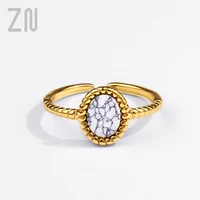 zn trendy simple ladies metal ring marble texture design creative twist opening finger rings for women fashion jewelry gifts