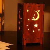lucky star moon projection lamp led rechargeable timing creative hollow carved colorful atmosphere light valentines day gift