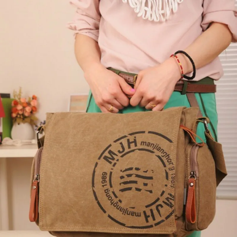 Casual Retro Canvas Handbag Unisex Single Shoulder Crossbody Messenger Bags Travel Hiking Packs |
