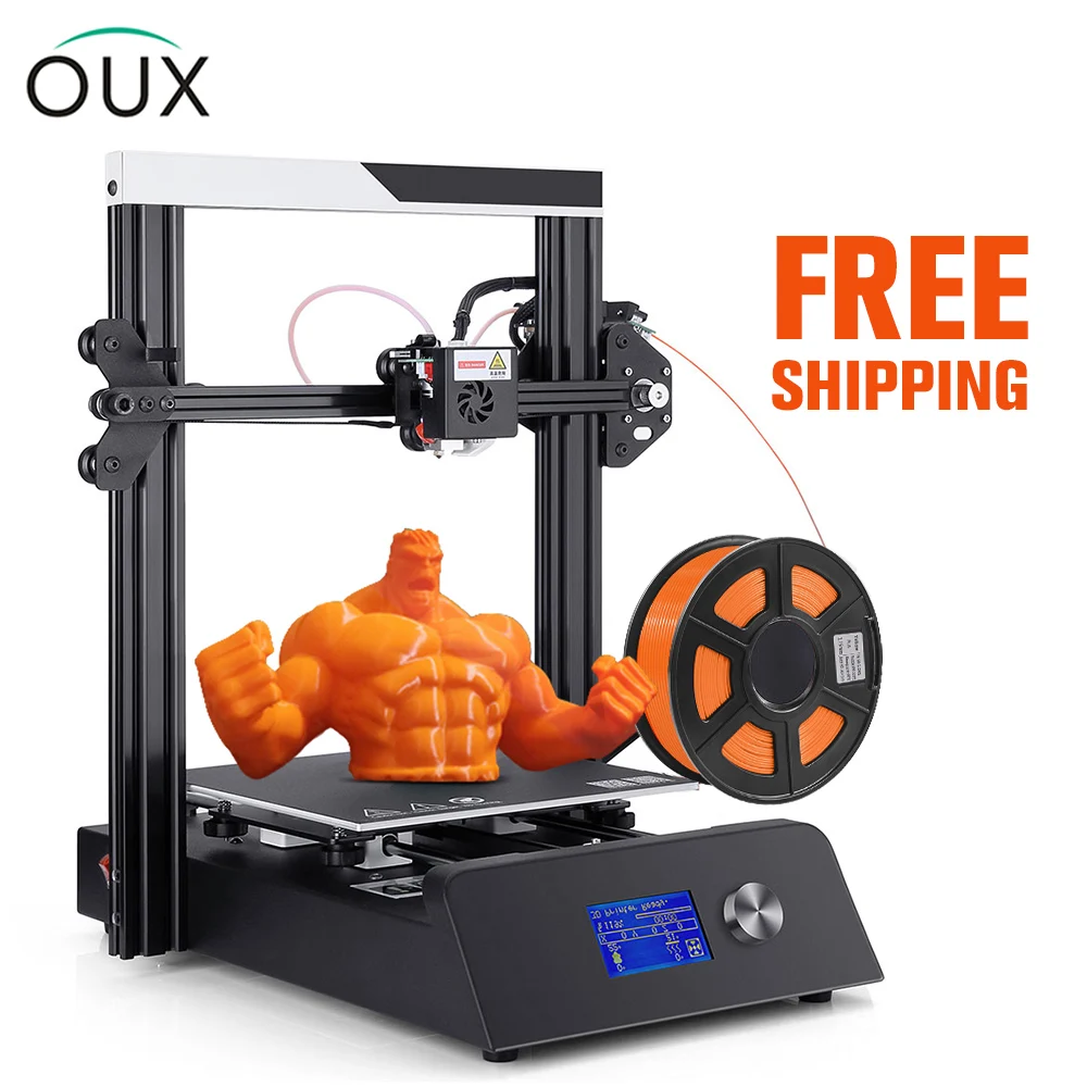 OUX 3D принтер высокая точность Diy Kit отключение питания печать большого размера