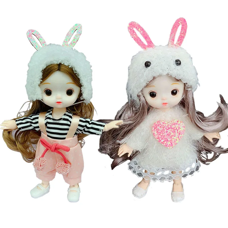 

New 16cm Bjd 1/12 Fashion Doll with Clothes Suit Dress Up Makeup Cute Princess Dress Baby Dolls for Girls Gift DIY Toy Kids Toys