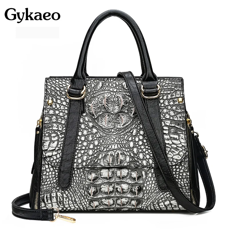 Сумка тоут из искусственной кожи с узором крокодиловая кожа модная роскошная