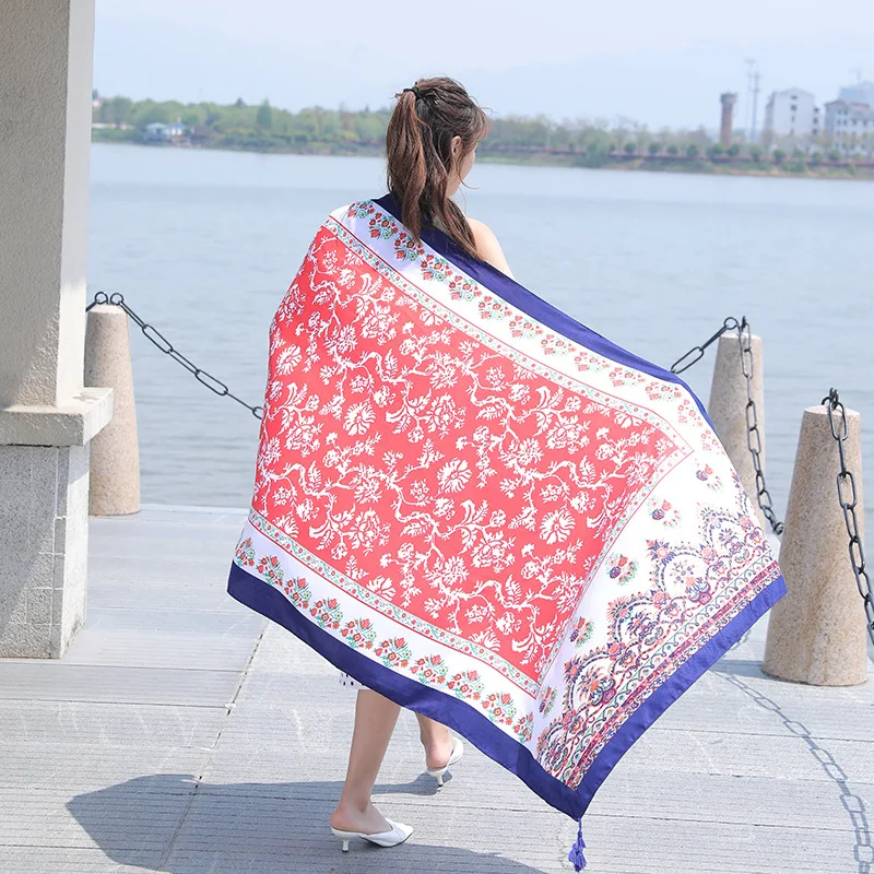 

Cotton and linen ethnic beach towel sports quick-drying towel absorbent swimming fitness sports perspiration Muslim beach towel