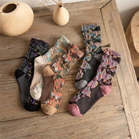 2 pair korean style socks women winter butterfly pattern harajuku japan fashion kawaii art designer sock street skatebord meia