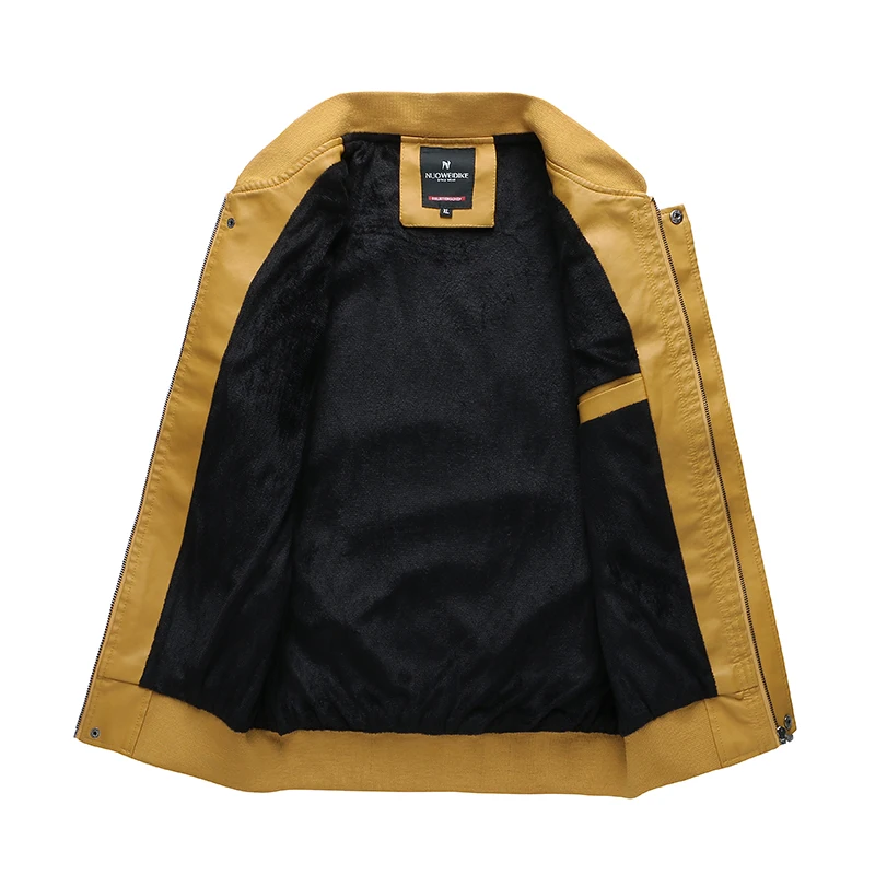 

Pilot Jackets Men's Stand Collar Top Coat Bomber Jacket Men Baseball Jacket Slim Fit Fleece Luxury Embroidered Leather PU Coats