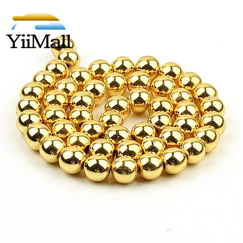 

Бусины Из Натурального Гематита с золотым покрытием, 3/4/6/8/10 мм